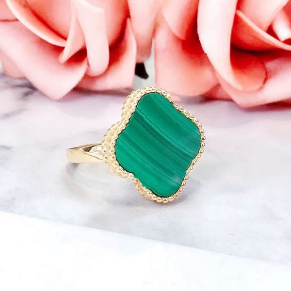 

4leaf grass 18k gold ring fashion designer womens ring girls boys christmas wedding love gifts 316l stainless steel jewelry factory wholesal, Slivery;golden