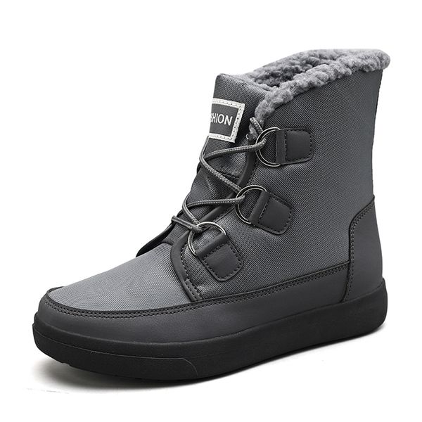 

boots cotton shoes men and women waterproof lace up winter keep warm sneakers casual nonslip comfortable botas 220913, Black