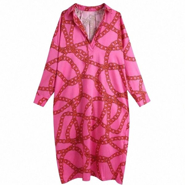 

casual dresses adherebling 2021 women vintage chain printing loose straight midi dress female chic batwing sleeve brand kimono vestido o7db#, Black;gray
