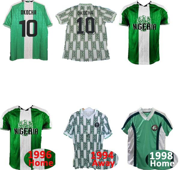 

soccer jersey 86 94 95 98 vintage finidi retro okocha kanu okoro okechukwu dayo ojo amokachi osas ikpeba green football shirt kits national, Black;yellow