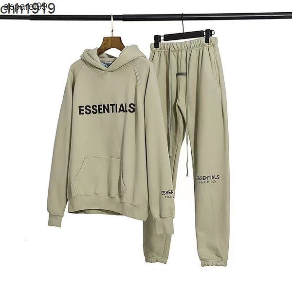 

2021 high street fashion brand suit plush essential hoodie casual pants, Gray