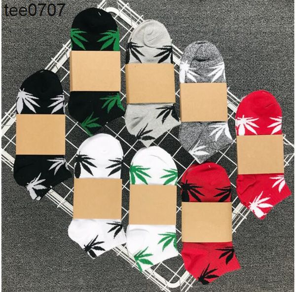 

maple leaf socks men women lovers in europe america fashion daily casual personality hip hop street skateboarding sports ankle thread short, Black