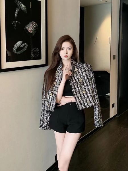 

ly women's brand jackets 2022 new autumn winter women coat high-end fashion tweed jacket spring women's coat down jacket mother&#0, Black;brown