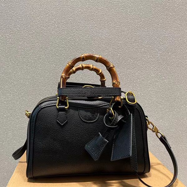 

Fashion Handbag Ladies Designer Bamboo Bag 2022 New Leather Bowling Shoulder Bag 5A Original Diagonal Tote, Green