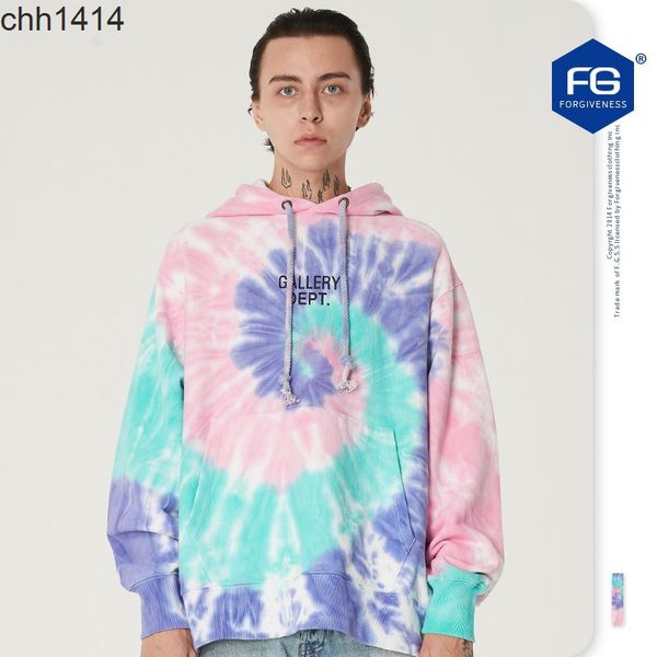 

2020 autumn and winter new trend harajuku style color tie dye letter printing loose sweater men, Black