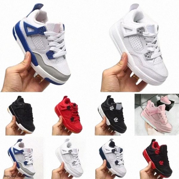 

kids shoes ps 4 4s infants sport sneakers fire red bred what the sail university blue royalty pure money basketball toddler trainers shoes c, Black;white