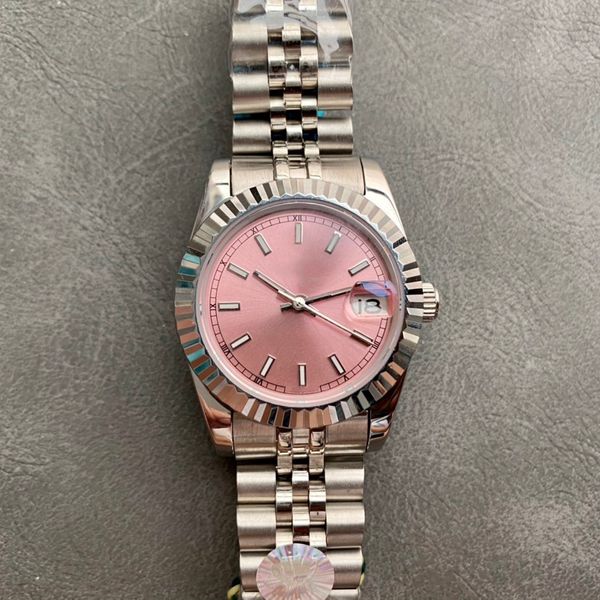 

Women's watch pink dial 31mm scratch resistant sapphire stainless steel original buckle Montre De Luxe fully automatic mechanical movement, 14