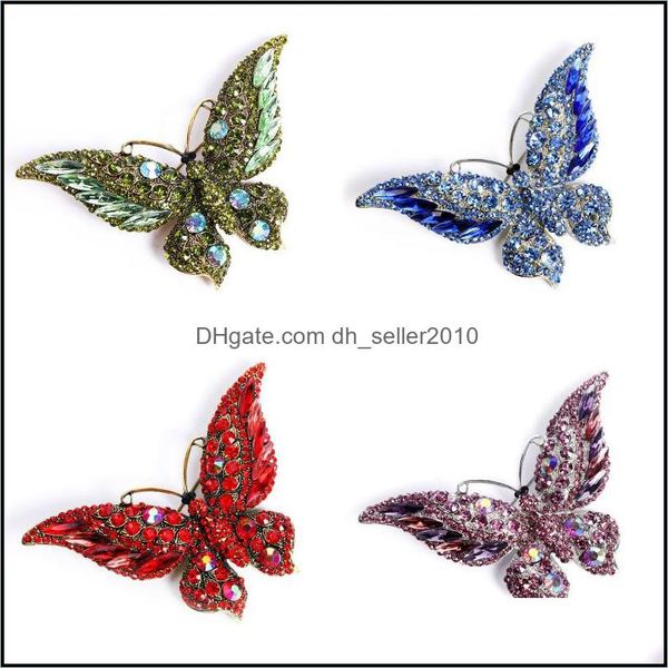 

pins brooches crystal big butterfly brooch animal insect lady overcoat accessories fashion rhinestone alloy brooches new arrival 7 8 dhwol, Gray