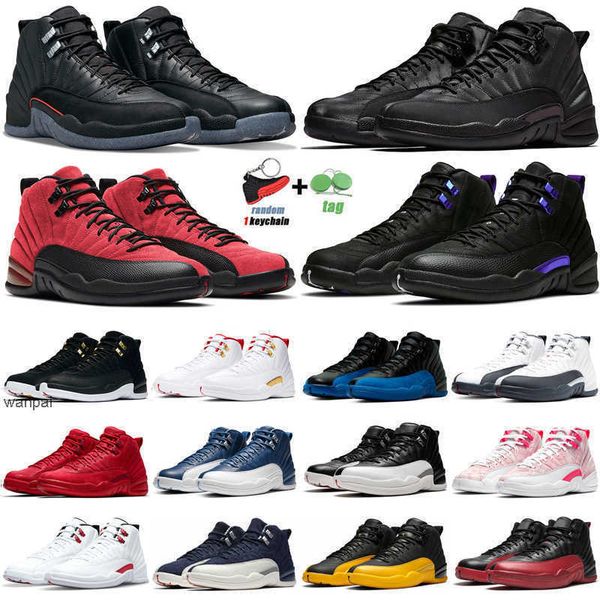 

shoes 12 men basketball shoes 12s jumpman utility twist reverse flu game dark concord the master playoffs wolf grey mens trainers sport snea, Black