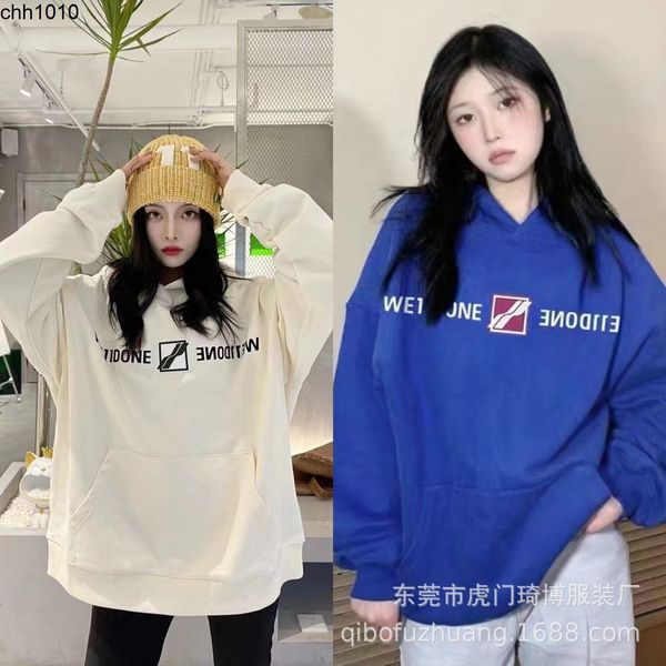 

we11done 2022 new series new anti letter hooded sweater box series loose fit, Black