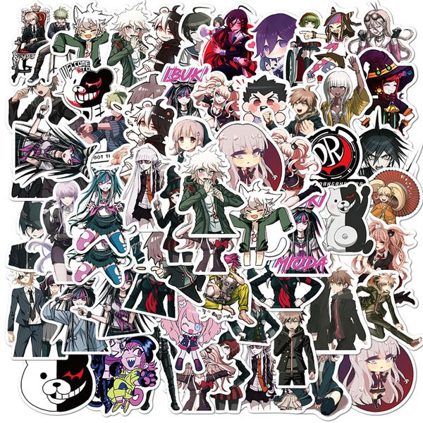 

50pcs/pack danganronpa trigger happy havoc anime stickers for refrigerator car helmet box bicycle guitar notebook skate