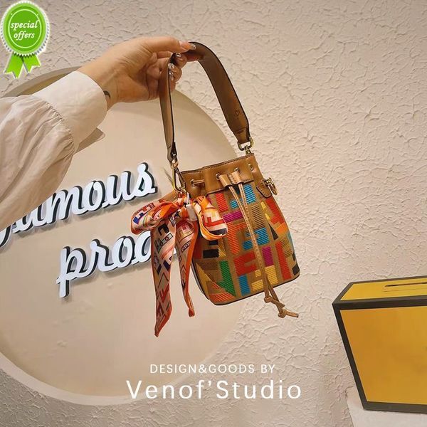 

purses ladies handbagsdesigner clutch bag evening clutches fashion new canvas double ff mini drawstring bucket shoulder portable small