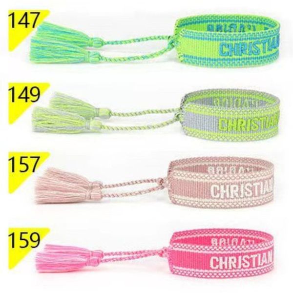 

brand classic fashion bangles jewelry men women handmade cotton signture embroidery bracelet designers woven bangle fabrics luxury bracelets, Black