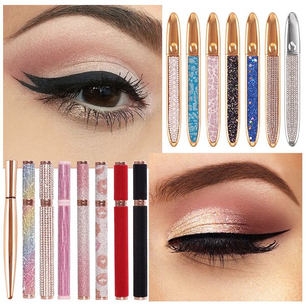 

self adhesive waterproof eyeliner pen false eyelash sticker glue makeup brush with glister crystal inlaid