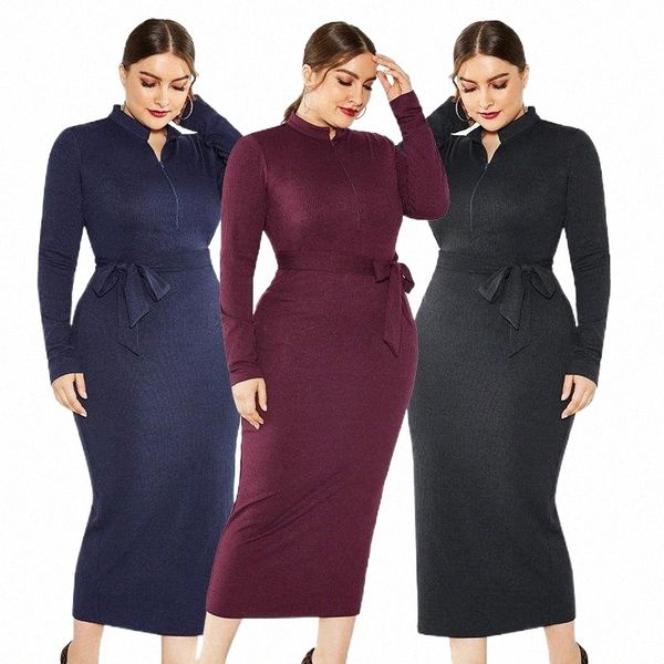 

casual dresses 2021 5xl plus size clothes for women elegant bodycon dress knitted slim vestidos solid color edstidos de fiesta 59lj#, Black;gray