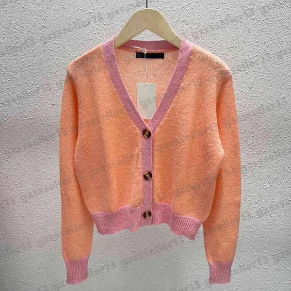

acne cardigan designer women sweaters thin mohair colorblock fashion brand v-neck autumn knitted womens sweater 0912, White;black