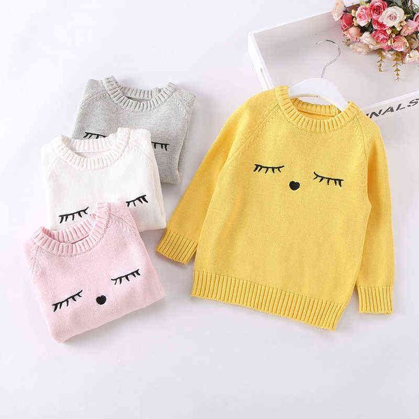 

pullover 2019 autumn winter girls sweaters children clothing kids knitted sweater baby girl clothes cotton pullovers 4 colors 0913, Blue