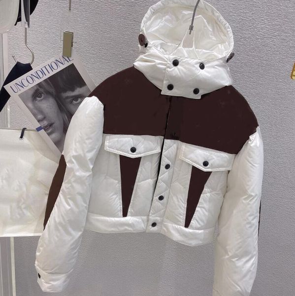

2022 winter mens women down jackets designer jacket coat with letters warm hoody parkas black white optional