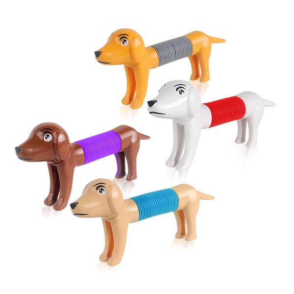 

2022 new toy silentkid telescopic tube spring dog fidget plastic anti-stress toys child giraffe stretchable dog sensory