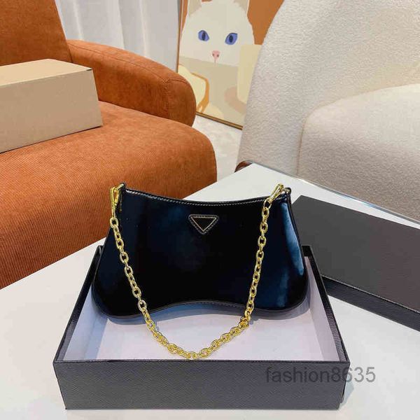 

evening bags underarm bags women gold chain handbag shoulder bagss patent leather luxury designer brand crossbody female purses 220324multi