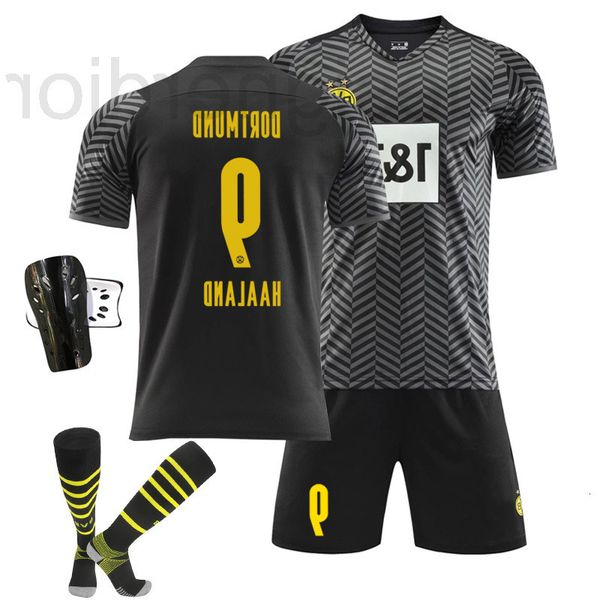 

soccer sets/tracksuits designer 2122 dort away black jersey no. 9 harland 7 sancho 11 royce football suit with socks uc93