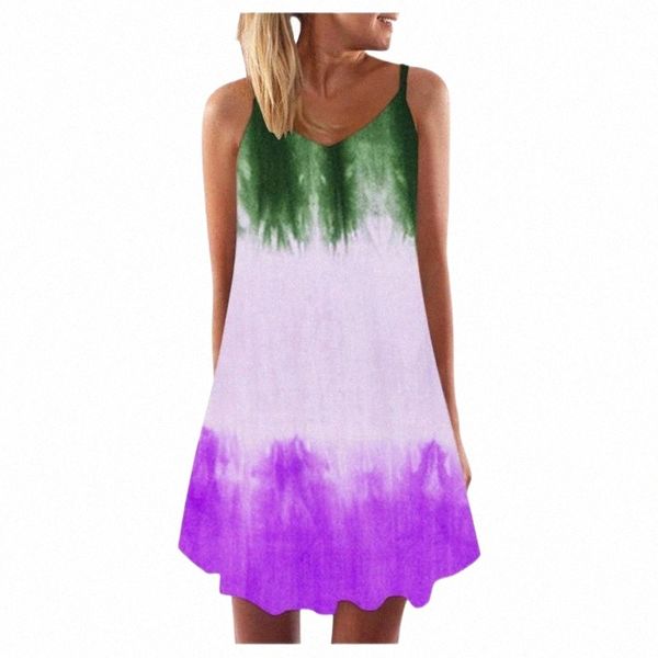 

casual dresses women's daily dress v neck sleeveless tie-dye print tank mini women summer beach short holiday sundress #3#3 645b#, Black;gray