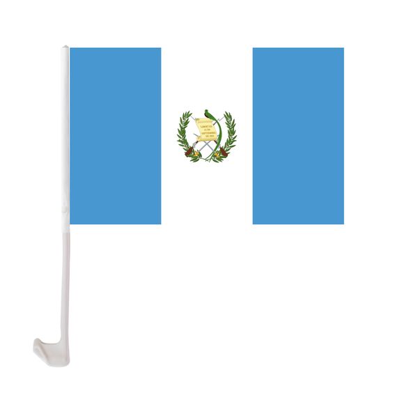 

guatemala car flag 30x45cm window clip guatemalan flags polyester uv protection car decoration banner with flagpole