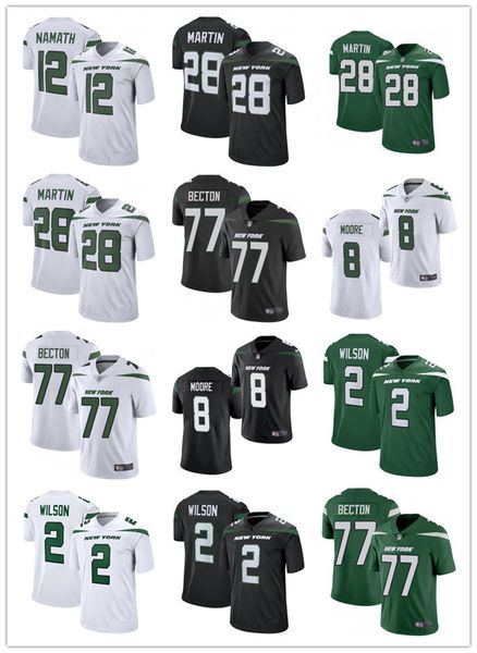 

jersey custom new york''jets''men women youth 2 zach wilson 77 mekhi becton 12 joe namath 8 elijah moore 28 curtis marti, Black;red