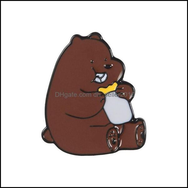 

pins brooches customized brooch animal custom enamel pin lovely super cute white bear brown couple brooches man women cartoon access dhewb, Gray