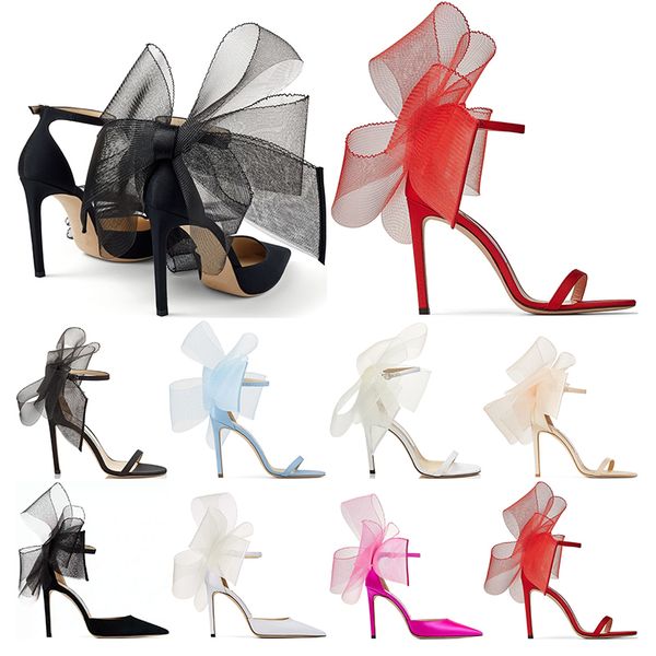 

sandals luxurys designers pumps sandals high heels 8  12 cm latte asymmetric grosgrain mesh fascinator bows black latte fuchsia buckle str