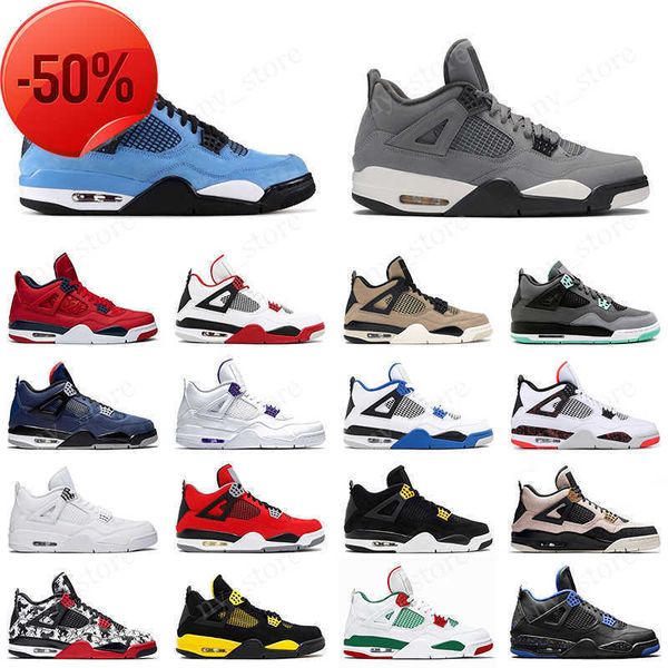 

4 cactus jack 4s cool grey men women basketball shoes black cat green glow new bred white cement mens sports sneakers