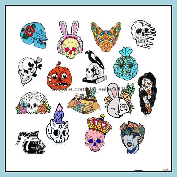 

pins brooches customized skl crown butterfly witch cat vintage brooch trend luxury women wholesale jewelry cartoon metal enamel lape dheqx, Gray