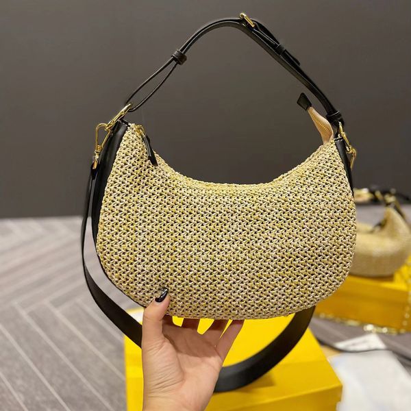 

evening bags luxury straw crescent women's trendy holiday evening bag 28cm