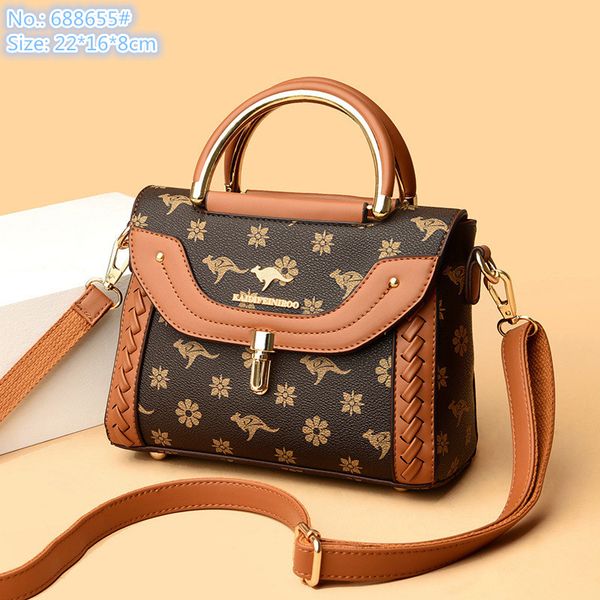 

wholesale brand ladies shoulder bags 8 colors classic printed messenger bag simple leathers mobile phone coin purse handbag two-story leathe