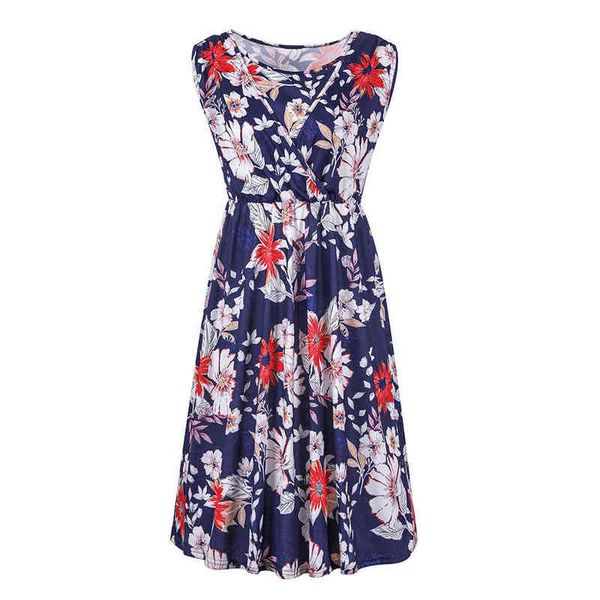 

sleep lounge & floral pattern maternity nursing dress rou j220823, White