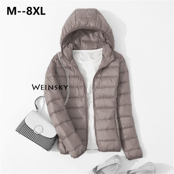 

women's down parkas spring autumn women ultralight thin down jacket white duck down hooded jackets warm winter coat parka female portab, Black
