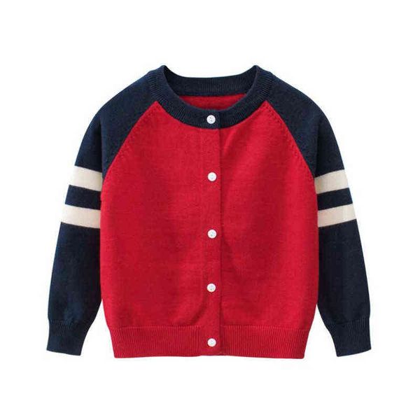 

pullover children sweaters new 2020 spring kids boys girls long sleeve single-breasted cardigan coat baby knitwear 2-8yrs toddler clothes 09, Blue