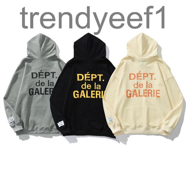 

men's hoodies sweatshirts autumn and winter new high street niche beauty trend gd dept pure cotton terry men women lovers hoodie, Black