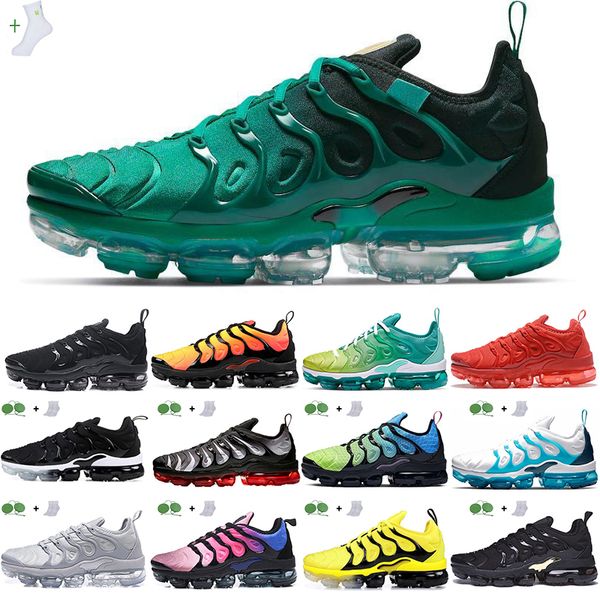 

retro designer mens womens running shoes tn plus zapato throw black volt frequence blue rainbow fury pack classic man casual sports walking