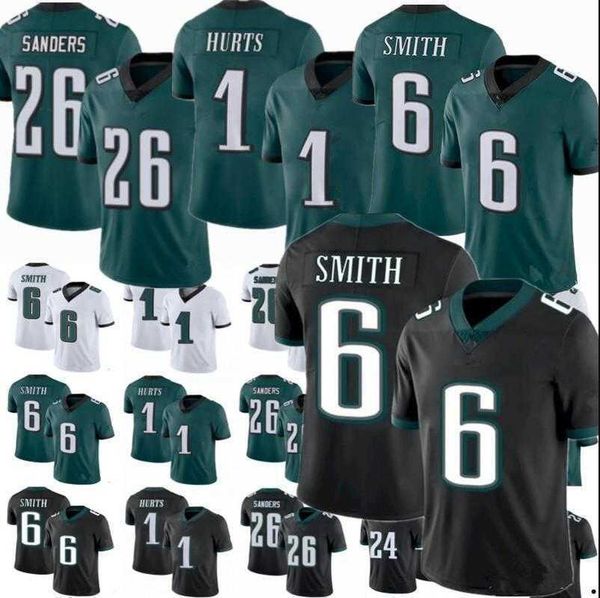 

jalen hurts jersey tee custom philadelphia''eagles''devonta smith jason kelce a.j. brown sew brian dawkins darius slay j, Black