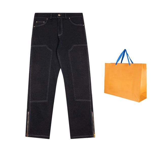 

men's plus size pants 2022ss unwashed selvedge mens raw denim jeans indigo small quantity wholesale price japanese style cotton japan r, Black;brown