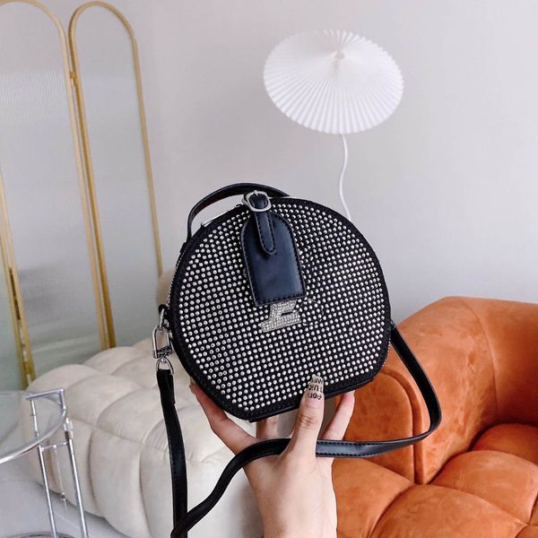 

tote designer bag handbag trendy sparkling diamond round bag luxury classic clutch zip party wallet