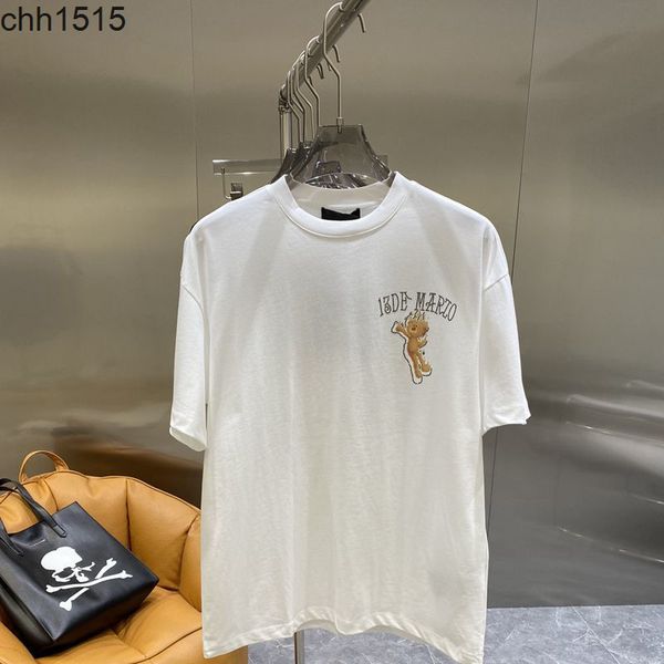 

correct high version 2022ss spring and summer new balencaigass flower picture round neck short sleeve t-shirt, White;black