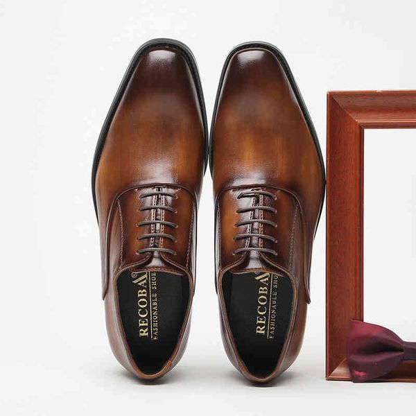 

dress shoes new four seasons british simple soft face business leather men's lace up casual gentlemen's office wedding 220914, Black