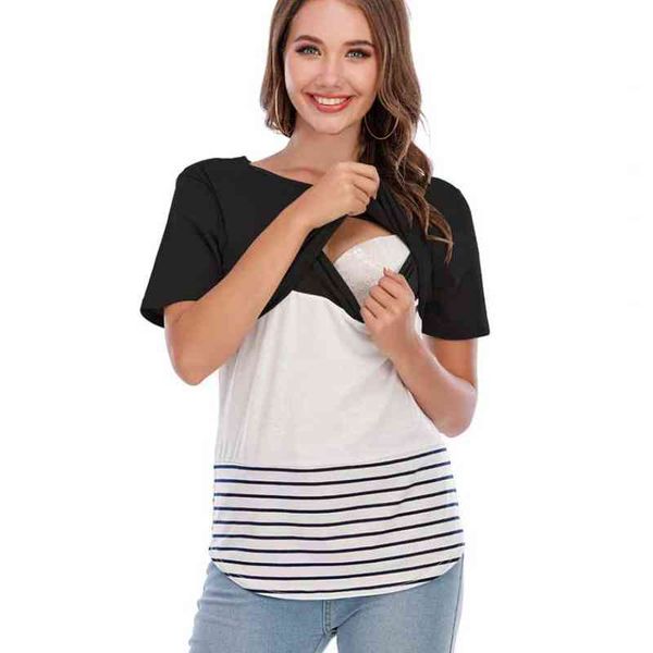 

sleep lounge & women maternity breastfeeding tees nursing j220823, White