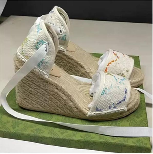 

new high heel sandal thick bottom light rope woven cross belt fishermans shoes luxury female designer slope heel comfortable sandals canvas, Black