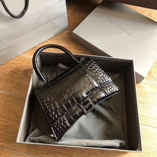 

bags designer fashion bbalencaigas handbags online red 2022 fashionable letter women's crocodile hourglass leather shoulder diagonal ha