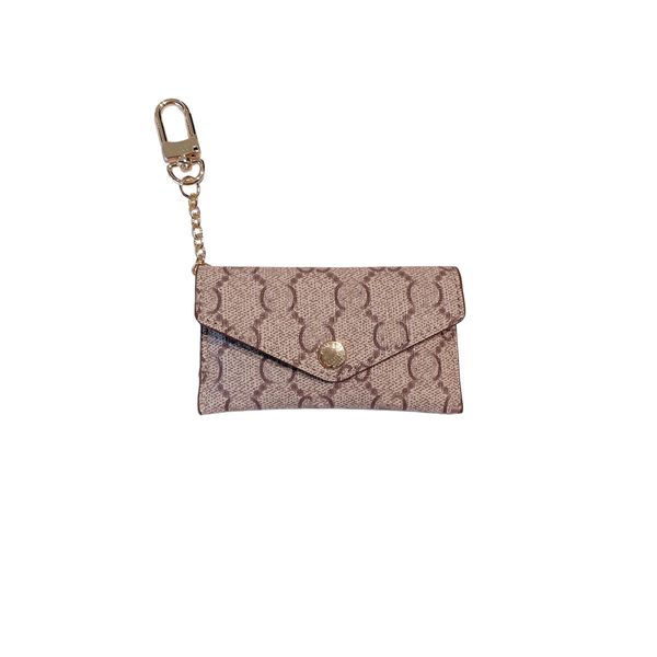 

designer letter wallet keychain keyring fashion men women purse pendant car chain charm flower mini bag gift accessories keychains, Silver