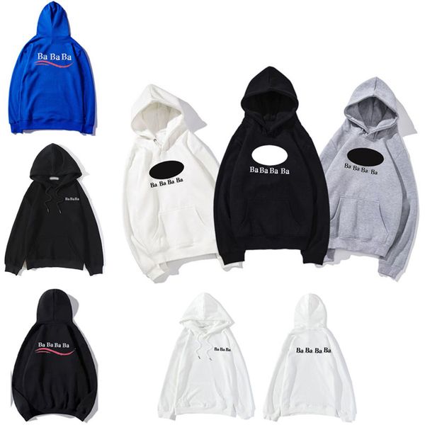 

mens designer sweatshirt female male white hoodie high street leisure fashion street wear pullover long sleeve cotton sweater jacket for spr, Black