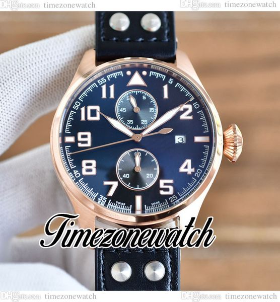 

45mm pilots watches iw515204 automatic mens watch black dial rose gold case leather storp no chronograph big size timezonewatch e210a5, Slivery;brown
